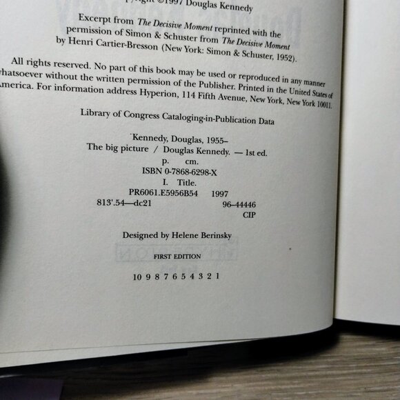1st Print Douglas Kennedy The Big Picture 1st Edition Hardcover Book - Picture 5 of 5